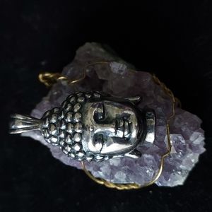 Buddha Head Pendant 925 Silver Hollow